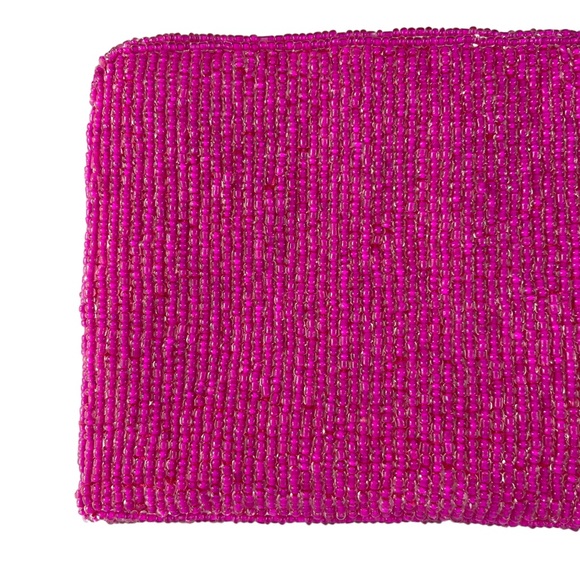 Hand-Beaded Tropical Seahorse Clutch Coin Purse Wallet Pink Island Vibes Sealife - Picture 9 of 14